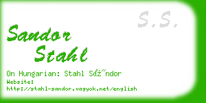 sandor stahl business card